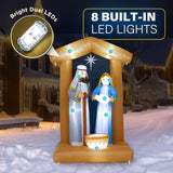 7 FT Christmas Inflatables Nativity Scene Outdoor Decorations, Christmas Blow Up Yard Decorations Nativity Sets for Garden Lawn Xmas Decor ZPISF