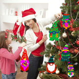 40PCS DIY Christmas Wooden Ornaments Unfinished Wood Slices to Paint with 8 Styles,Wooden Christmas Ornaments Crafts,DIY Santa Claus Christmas Tree Ornaments kit for Kids,DIY Christmas Tree Crafts Aodmti