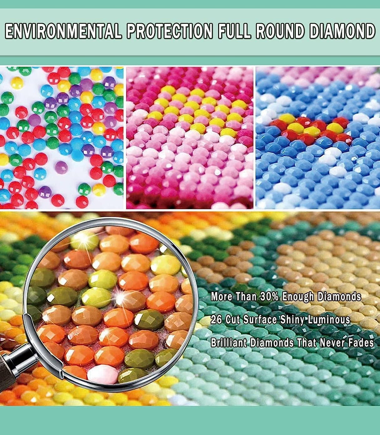 tigdtiu 6 Pack Inspirational Diamond Painting Kits for Adults-5D Diamond Art Kits for Adults Beginner, DIY Flower Full Drill Diamond Dots with Diamonds Picture Gem Art Crafts for Adult Decor 16x12 in tigdtiu