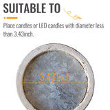 Rustic Candle Holder for Pillar Candle, White Distressed Farmhouse Wooden Pillar Candle Holders, Antique Candlestick Holder for Dining Table Centerpieces,Coffee Table Decor (4.5" x 4.5" x 9") SOFE