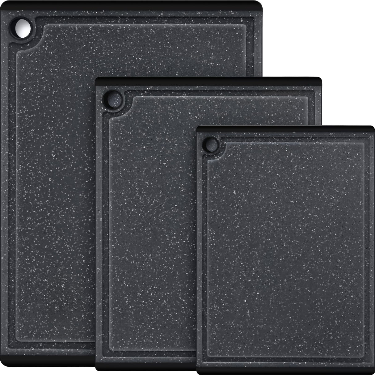 Plastic Cutting Boards for Kitchen, 3-Piece Large Cutting Board Set Dishwasher Safe Chopping Boards with Non-slip Feet and Juice Grooves, Kikcoin Kikcoin