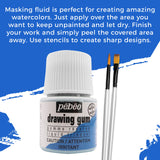 Pebeo Drawing Gum Made in France - Masking Fluid for Watercolor Painting and Various Art Projects - Bundled with Moshify Applicator Brush Set Moshify