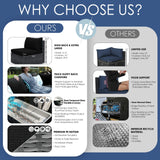 NICESOUL 11 Piece Outdoor Patio Conversation Set with Fire Pit Natural Gas/Propane, 29.3'' High Back Sectional Furniture w/Chaise Lounge, Deep Large Seating Sofa Couch, 2 Color Cushion Black & Gray NICESOUL