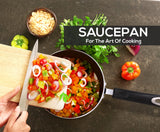 Utopia Kitchen Nonstick Saucepan Set with Lid, 1 Quart and 2 Quarts Multipurpose Pots Set for Home Kitchen or Restaurant (Grey-Black) Utopia Kitchen