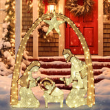 Lighted Outdoor Nativity Scene- Christmas Holy Family Yard Decoration, Large Christmas Holy Family Set for Yard Lawn Garden Outside Decor and Home Holiday Party VISFLAIR