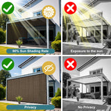 Shade&Beyond 90% Sun Shade Cloth with Grommets, 8' X 12' Pergola Shade Cover Canopy, Mesh Tarp Sun Screens for Patio, Outdoor, Garden, Backyard, Mocha Shade&Beyond