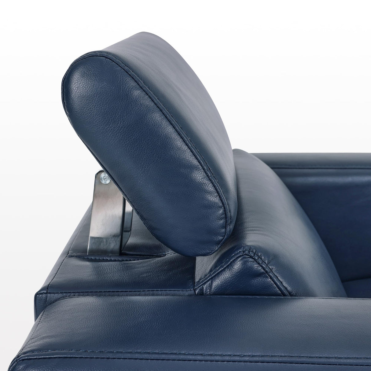 MCombo Zero Wall Recliner Chair, Wall Hugger Power Loveseat Recliner with Adjustable Headrest, High Wood Leg, USB & Type C Dual Charge Ports, for Living Room, Small Spaces, HL128 (Faux Leather, Blue) MCombo