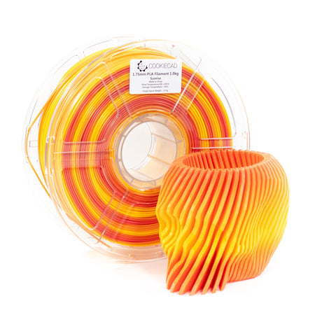 Cookiecad PLA Filament 1.75mm 1kg Rainbow Multicolor 3D Printer Filament - Sunrise PLA Cookiecad