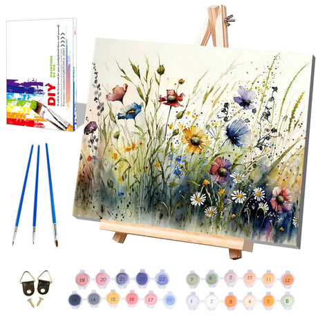 Flower Paint by Numbers for Adults with Framed Canvas-with Wooden Easel,Paint by Number on Canvas Flowers,DIY Acrylic Oil Painting Kits with Brushes Nice Gift Box for Home Wall Decor(16x20inch) xackcme