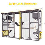 AIVITUVIN Catio Outdoor Cat Enclosure with Scratching Posts Large Wooden Cat House Playground Wall-Mounted Window Box Weatherproof Roof Aivituvin