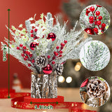 2 Pack Christmas Table Decorations, 14 Inch Christmas Centerpiece Small Potted Christmas Tree with Lights, Pine Cones and Berries, Xmas Artificial Plants for Tables, Home, Mantel Holiday Decor BHLUUIYER