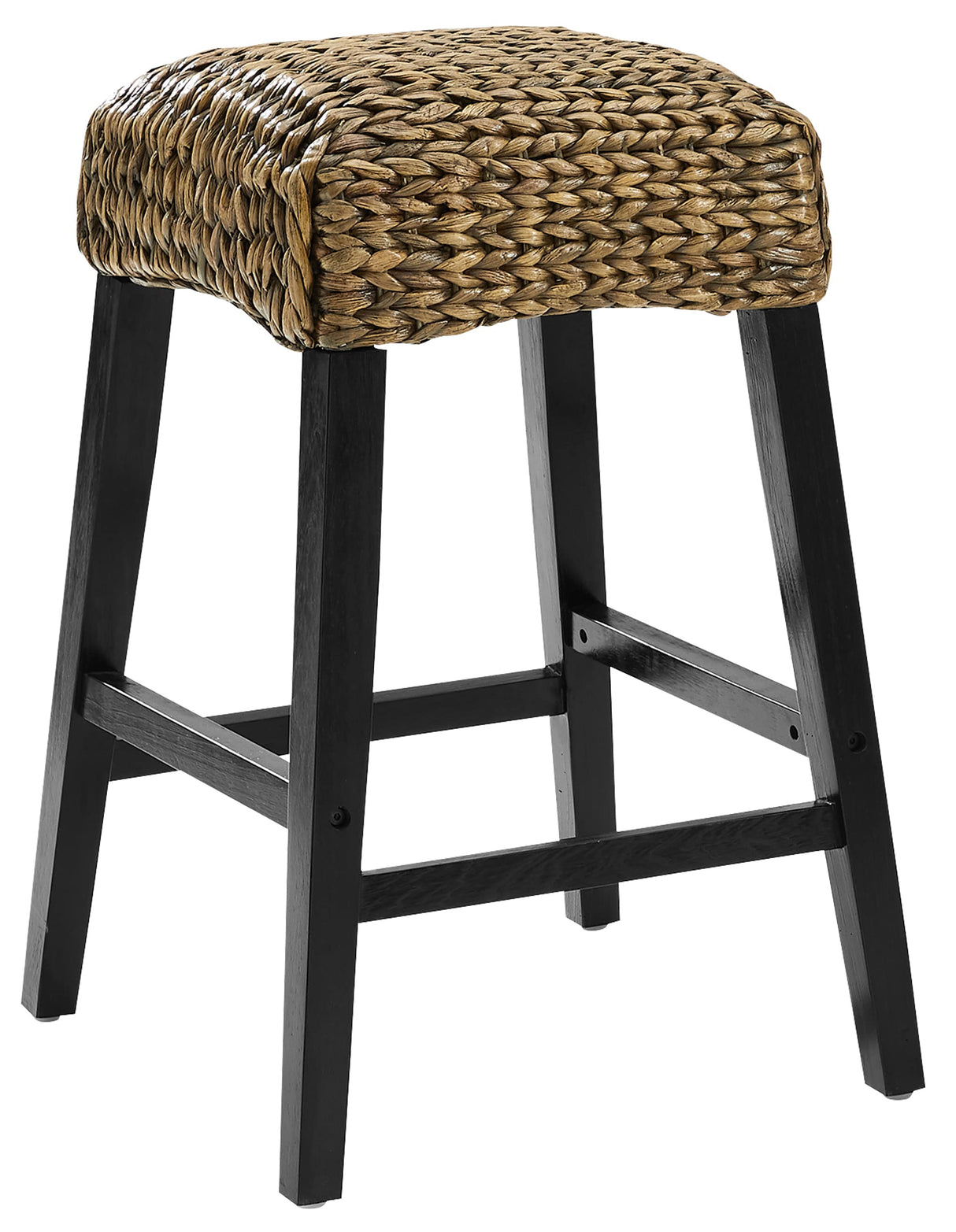 Crosley Furniture Edgewater Backless Counter Height Bar Stools Set of 2 with Handwoven Natural Fiber Rattan, Seagrass Crosley Furniture