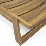 GDFStudio Outdoor Wood and Iron Chaise Lounge, and Yellow GDFStudio