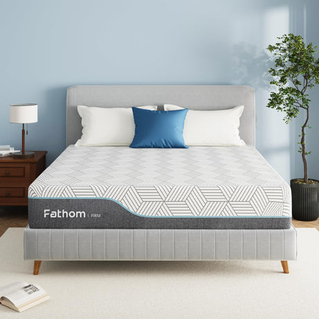 FATHOM Firm King Mattress 14 Inch Memory Foam Mattress King Size Bed in a Box for Back Pain Relief and Cool Sleep with Gel Foam and Removeable Fiberglass Free Cover, CertiPUR-US Certified FATHOM