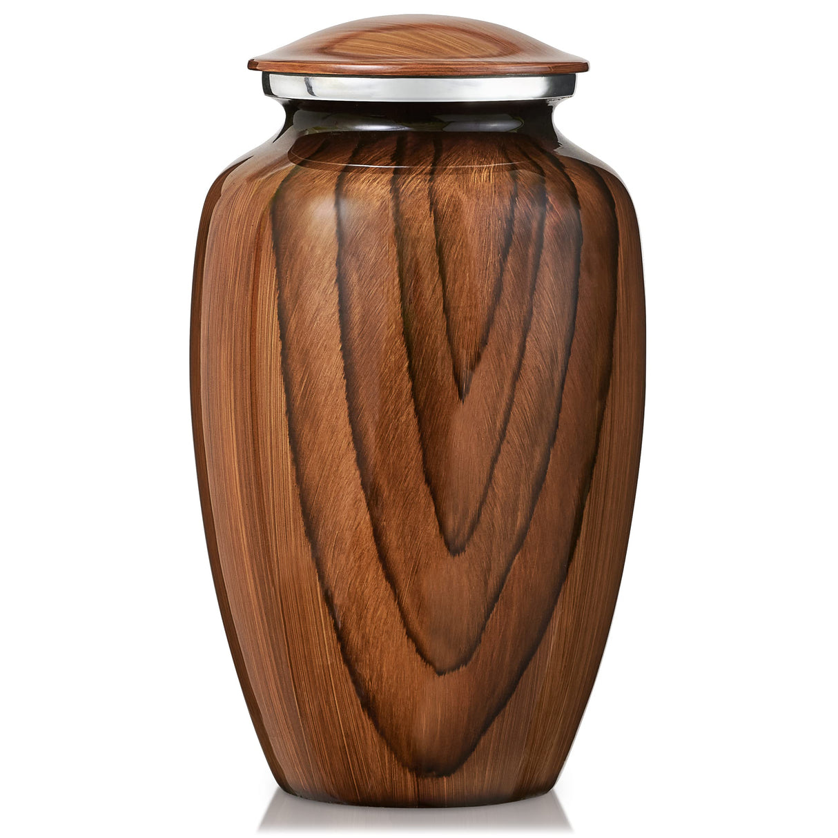 Aubree Woodgrain Aluminum Urns for Adult Male. Cremation urns for Human Ashes Adult Female. Decorative Wood urns for Human Ashes by Restaall RESTAALL