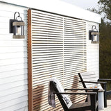 Kira Home Rochester 14" Modern Indoor Outdoor Wall Sconce + Cylinder Glass Shade, Weathered Oak Wood Style + Textured Black Finish Kira Home