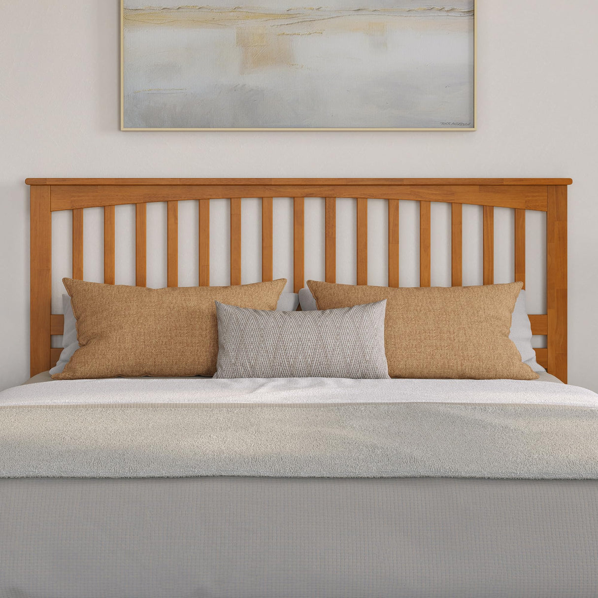 AFI, Everett King Platform Bed with Panel Footboard and Twin XL Trundle, Light Toffee AFI