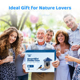 Solareye Bird Feeder with Camera, 2K HD Color Night View, AI Bird Identification, Auto Capture,Motion Detection Alerts, Smart Bird Feeder for Outdoors, Present for Bird Lover(Solar Panel Included) Solareye