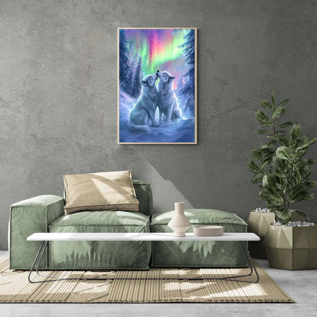 Ginfonr DIY 5D Diamond Art Kits for Adults, Wolf Diamond Painting for Adults, Diamond Art Winter Full Drill, Diamond Art Kits Embroidery Rhinestone Craft for Home Wall Decor 12x16 Inch Ginfonr