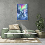 Ginfonr DIY 5D Diamond Art Kits for Adults, Wolf Diamond Painting for Adults, Diamond Art Winter Full Drill, Diamond Art Kits Embroidery Rhinestone Craft for Home Wall Decor 12x16 Inch Ginfonr