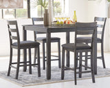 Signature Design by Ashley Bridson 5 Piece Counter Height Dining Room Set, Includes Table & 4 Bar Stools, Gray Signature Design by Ashley
