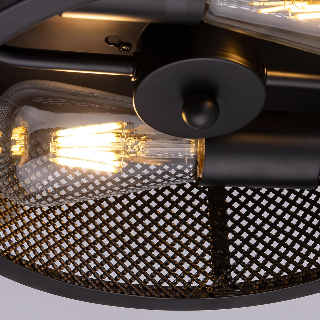 46 Inch Ceiling Fans with Lights and Remote Control, Farmhouse Ceiling Fan for Bedroom Living Room and Patio, Black Caged Ceiling Fan for Indoor and Outdoor LuminFan