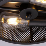 46 Inch Ceiling Fans with Lights and Remote Control, Farmhouse Ceiling Fan for Bedroom Living Room and Patio, Black Caged Ceiling Fan for Indoor and Outdoor LuminFan