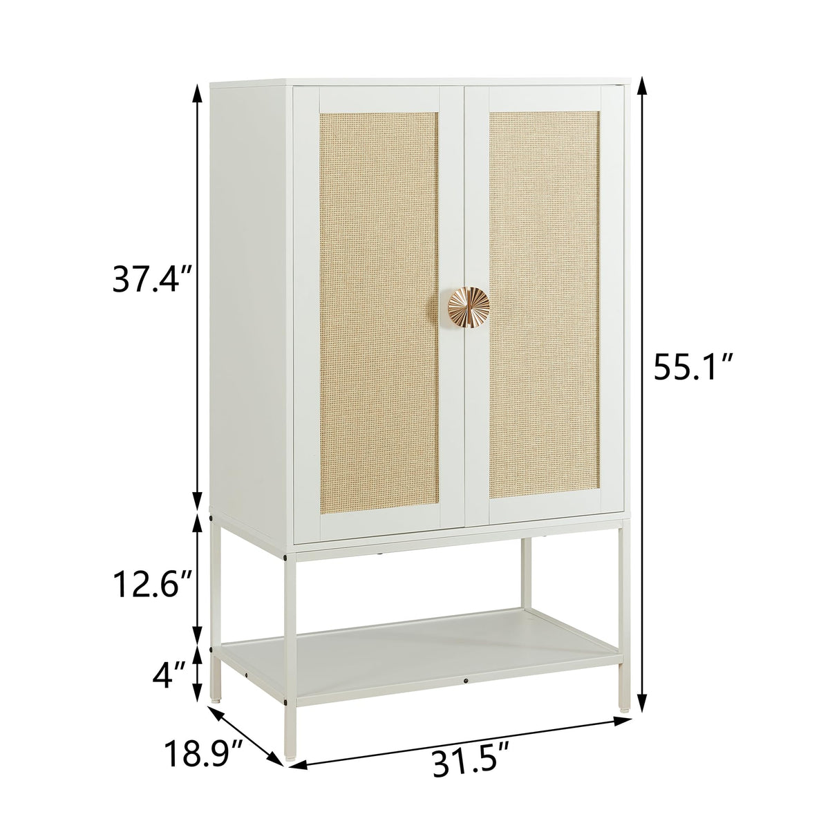 MtuxuYR Wardrobe Closet with Natural Rattan Doors Bedroom Armoires Closet Wardrobe Closets with Metal Frame Wooden Wardrobe Closet for Apartment Small Armoire for Office(White) MtuxuYR