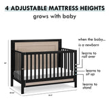Carter's by DaVinci Radley 4-in-1 Convertible Crib in Ebony & Coastwood, Greenguard Gold Certified DaVinci