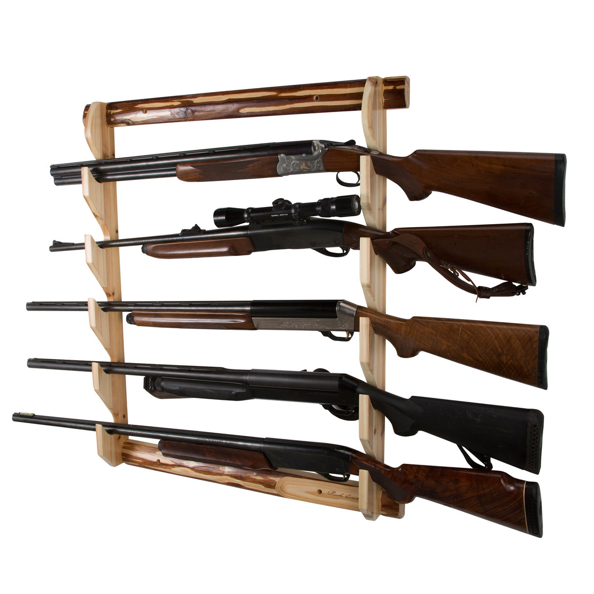 Rush Creek Creations unisex adult Rustic Pine Indoor 5 Rifle Shotgun Wall Storage Display Rack, -1, Gun Rack US Rush Creek Creations