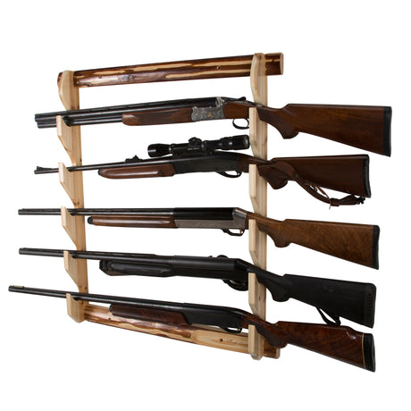 Rush Creek Creations unisex adult Rustic Pine Indoor 5 Rifle Shotgun Wall Storage Display Rack, -1, Gun Rack US Rush Creek Creations