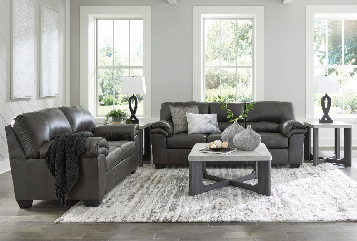 Signature Design by Ashley Bladen Faux Leather Loveseat, Gray Signature Design by Ashley