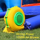 16FT Commercial Kids Bounce House with Blower, 100% PVC Inflatable Kids Jumper Bounce House with 2 Slides, Ball Pit, Tunnels, Climbing, 6 in 1 Bounce House Obstacle Course 16x12x10ft Inflantteble