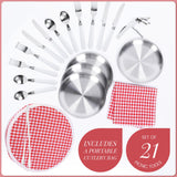 HYBDAMAI Wicker Picnic Basket Set for 4 with Lid and Handle Picnic Hamper with Washable Lining and Cutlery Set for Outdoor, Camping, Halloween, Christmas, and Birthday HYBDAMAI