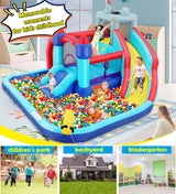 Wesoky Bounce House Water Slide for Kids, 10 in 1 Big Waterslide Inflatable Water Park with Splash Pool Long Slide Sprinkler Blower, Blow up Water Slides Bounce House for Kids Backyard Bouncy Castle Wesoky