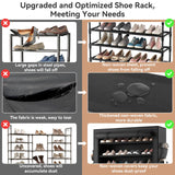 LANTEFUL Shoe Rack with Covers - 10 Tiers Tall Shoe Rack Organizer Large Capacity Shoe Shelf Storage 40 Pairs Space Saving Vertical Shoe Storage Organizer for Closet, Entryway, Dorm, Bedroom LANTEFUL