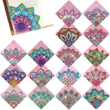 LINGFANG 16 Pcs Diamond Painting Bookmark, DIY Corner Book Makers for Book Lovers, Diamond Art Beginners, Small Diamond Art Kits, Paint by Art Crafts Supplies Gift for Women Girls (Mandala) LINGFANG