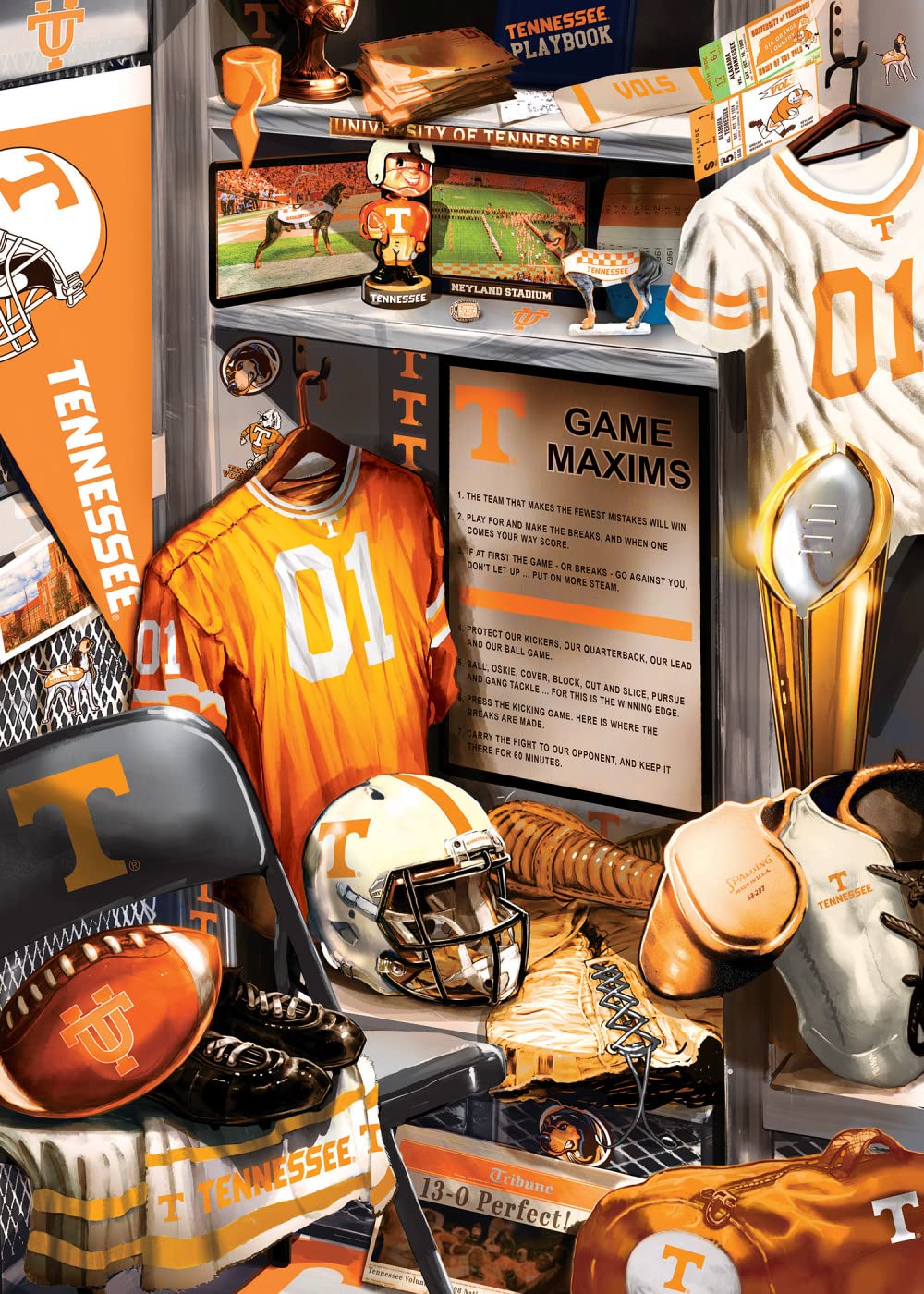 MasterPieces Game Day 500 Piece Jigsaw Puzzle for Adults - NCAA Tennessee Volunteers Locker Room - 15"x21" Masterpieces