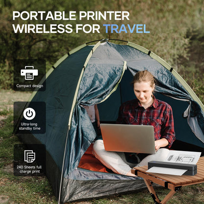 iDPRT Portable-Printer Wireless for Travel, 300DPI Inkless-Thermal-Small-Printer for Home Use, Office, Vehicles, Mobile Bluetooth Printer Supports 8.5" x 11" US Letter&A4&A5 Size, for Smartphone & PC