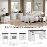 Fynar Night Stand Set of 2, White Wood Nightstand with Drawer and Open Cubby, Farmhouse Bedside Table with Large Storage, End Table for Bedroom Sofa Office(2, White) Fynar