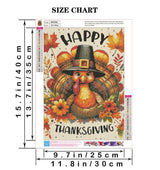 Happy Thanksgiving Diamond Painting Kits for Adult Beginners,DIY 5D Fall Turkey Diamond Art Kits, Full Drill Paint with Diamond Dot Gem Art Painting for Home Decor 12x16 inch Semneroy