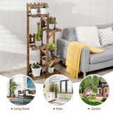 Giantex Wood Plant Stand Rack 5 Tier 6 Potted, Multiple Plant Stand Flower Pots Holder Display Shelf Rack Planter Indoor Outdoor for Garden Corner Balcony Patio Living Room Giantex