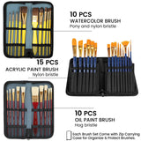 196Pcs Deluxe Artist Painting Set with French Easel, 48 Colors Acrylic & Oil Paints, 24 Colors Watercolor Paints, Art Paint Supplies for Artists, Beginner & Adults Senmink