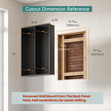 Black Medicine Cabinet with Mirror for Bathroom: 16 x 20 Inch Small Mirrored Vanity Storage with Adjustable Shelves - Surface or Recessed Wall Mount - Matte Black Frame MemoCastle