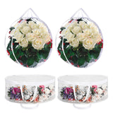 4 PCS Clear Wreath Storage Bag, 24x8 Inch Christmas Wreath Storage Container, Heavy Duty PVC Wreath Protector with Handle for Xmas Holiday Seasonal Wreath Garland (White) SENENQU