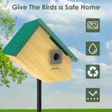 Birdkiss Smart Bird Houses for Outside Solar Powered, 1080P HD Live View Birdhouse with Camera, Perfect Viewing Bird Nesting and Hatching, Ideal Outdoors Bird House for Blue Bird and Cardinal (Green) Birdkiss