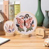 Juexica 5 Pcs Embroidery Hoop Display 3 x 2.76 Inches Embroidery Hoop Holder Wooden Base Hidden Screw Design DIY for Cross Stitch Accessories Decor Juexica