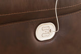 Signature Design by Ashley Edmar Leather Power Reclining Sofa with Adjustable Headrest, Brown Signature Design by Ashley