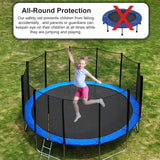 SUOGROLI Trampoline Safety Net, 4/4.6/5/6/8/10/12/13/14/16FT Garden Trampoline Replacement Fences, Kids Protective Net,244cm-6Poles-8ft,Black SUOGROLI