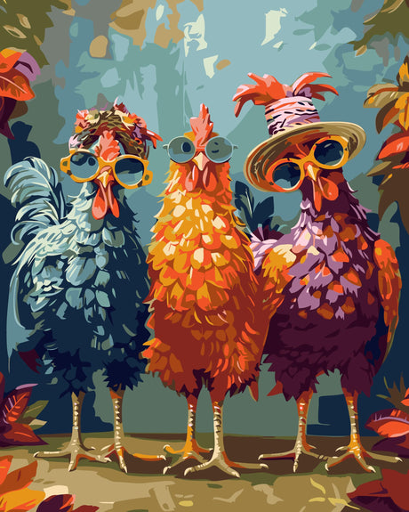 Paint by Numbers Kit for Adults Beginners,Animal Digital Painting for Home Wall Decoration and Gifts,Abstract Rock Chicken Frameless Beginner DIY Acrylic Watercolor Oil Painting (16x20 inches) Generic